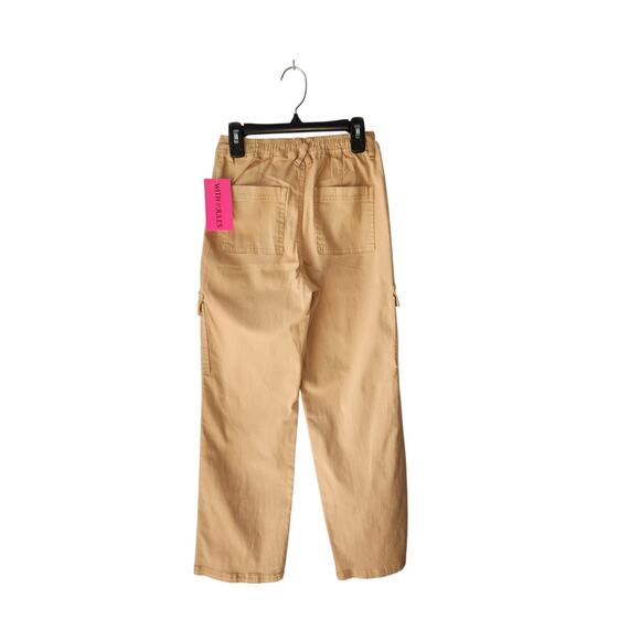 NWT With Jules Girls Loose Fit Side Pockets Khaki Pants Beige S - Picture 2 of 7